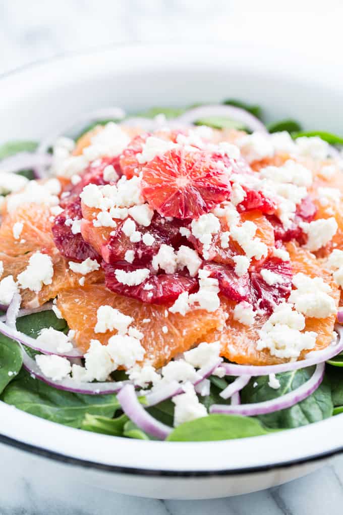 Blood Orange Citrus Spinach Salad with Feta: A Tangy Twist